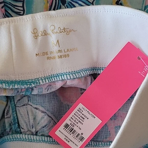 Lilly Pulitzer Beach Linen Pants in the Bali Blue Once Upon A Tide - Picture 11 of 14